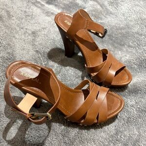 X-Appeal Women's Brown Strappy Heels